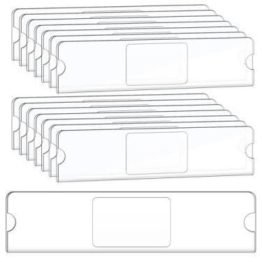 Imagem de LIQWEI Suporte de placa de nome de parede de acrílico, pacote com 15 6 x 20 cm, moldura transparente com fitas adesivas, placas de porta de acrílico para sala de aula e escritório em casa