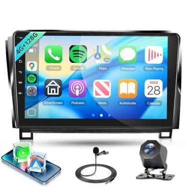 Imagem de Rádio estéreo automotivo 4 núcleos 4G + 128 G para Toyota Tundra 2007 2008 2009 2010 2011 2012 2013 Toyota Sequoia 2008-2019, sem fio Carplay Android Auto, 5G WiFi + GPS, tela sensível ao toque AHD de