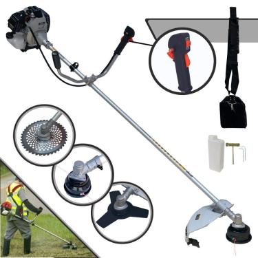 Imagem de Roçadeira Com Sistema Antivibração TBC43H Toyama À Gasolina 2T 43cc 1,7HP Alta Rotação Completo Com Carretel de Nylon + Faca 3 Pontas + Faca 40 Dentes