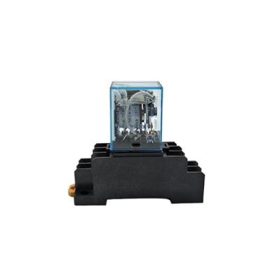 Imagem de MY2N-J DC 6V bobina verde LED Relé de alimentação 8 pinos DPDT 2NO 2NC w Base