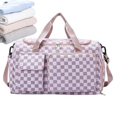 Imagem de Bolsa masculina – bolsa noturna impermeável com compartimento para sapatos | Organizador de equipamentos atléticos versátil, lavável para itens pessoais para treino, basquete, futebol, ioga