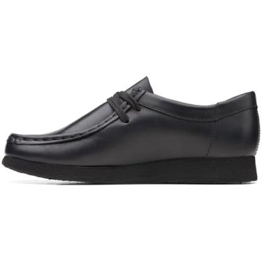 Imagem de Clarks - Sapatos Wallabee O para meninos, Couro preto, 5 Women/5 Men