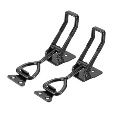 Imagem de HARFINGTON 2 peças de grampo ajustável M8 x 44 mm 299.4 kg capacidade de retenção 4003 estilo trava de liberação rápida grampos ferrolho para tampa de defumador gabarito caixa de ferramentas, preto