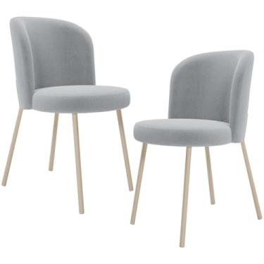 Imagem de Kit 02 Cadeiras Para Sala de Jantar Cozinha Estofada Gavi Arena L02 Bouclê Cinza - Lyam Decor