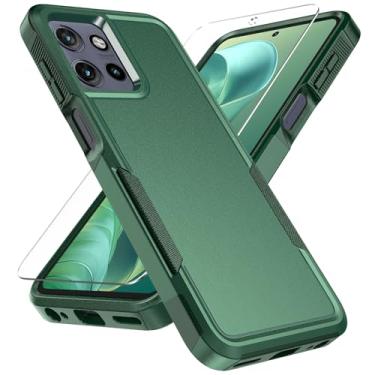 Imagem de Capa para Motorola Moto G Play 2026 5G com protetor de tela de vidro temperado proteção resistente contra quedas, capa protetora de telefone de corpo inteiro resistente à prova de choque à prova de