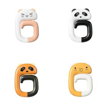 Imagem de Gancho dobrável em forma de animal – Pendura jaquetas, chapéus, guarda-chuvas – Design dobrável nivelado quando não estiver em uso para quarto, escritório, trailer, conjunto de 4