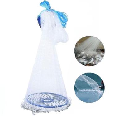 Imagem de Tarrafa Rede Pesca Disco Chinesa Pescaria Malha Peixe Mar Tilapia Lamb