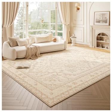 Imagem de SPXMQSS Tapetes para sala de estar, antiderrapante de pelo baixo, tapete grande, lavável, para sala de estar, retangular, resistente a manchas, para casa, escritório, sala de jantar A 200 x 300 cm