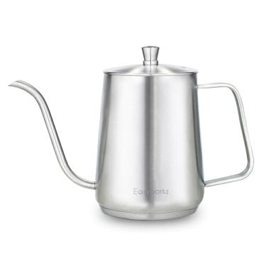 Imagem de Chaleira Easyworkz com bico de ganso para café coado, 900 ml, em aço inoxidável, com bico longo e estreito, adequada para fogões de indução.