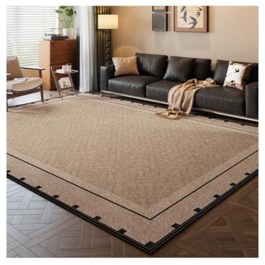 Imagem de SPXMQSS Tapetes de área para sala de estar, tapete antiderrapante para sala de estar, macio, lavável, para quarto, sala de jantar, escritório, resistente a manchas - cáqui A 200 x 300 cm