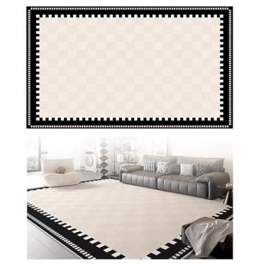 Imagem de SPXMQSS Tapetes laváveis à máquina, tapete para sala de estar, resistente à sujeira, antiderrapante e fácil de cuidar, para sala de estar, quarto, quarto de crianças, bege, verde, preto
