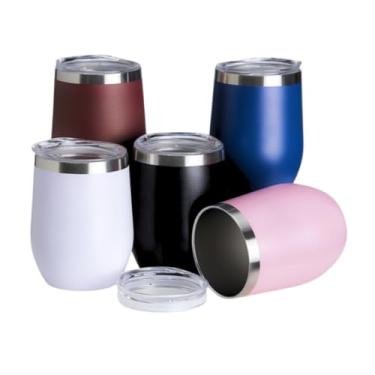 Imagem de Mini Copo Térmico Cuia 350ml Aço Inox com Tampa Transparente – Parede Dupla, Isolamento a Vácuo, Mantém Bebida Fria 4h, Gelada 15h e Quente 45min, Ideal para Café, Chá, Cerveja e Uso Diário