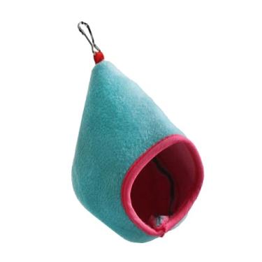 Imagem de Gralara Cama suspensa para hamster, para hamster dormir, rede para pequenos animais, cama em forma de caverna para porquinho-da-índia e chinchila, Azul