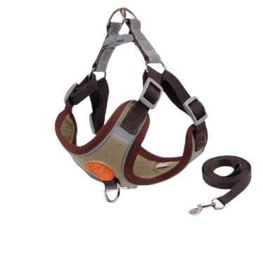 Imagem de Coleira Peitoral Cachorro Filhote ou Fêmea, Coleira Tipo Colete Para Pet Pequenos E Médios(marrom,L 6.5-10kg)