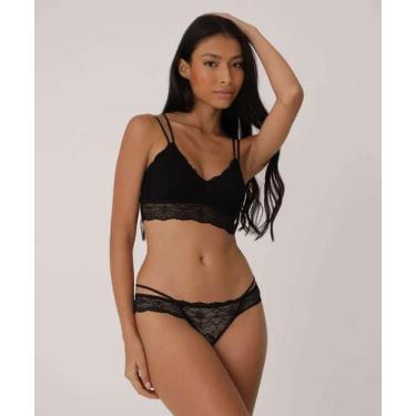 Imagem de Calcinha Fio Dental Strappy Renda Marisa-04091, Preto, M