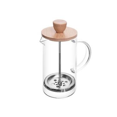 Imagem de Cafeteira Prensa Francesa Wolff em Vidro Borossilicato com Tampa de Bambu – 600ml Transparente