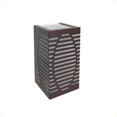 Imagem de Arandela Efeito Luminoso Frisos em Alumínio soquete cores branco, preto ou marrom luminária de parede(COR MARROM TEXTURIZADO,Com Lâmpada Halopim G9 6000k)