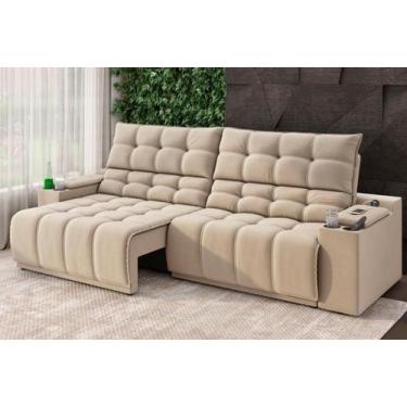 Imagem de Sofá Connect Premium 2,00m Assento Retrátil/Reclinável com porta copos