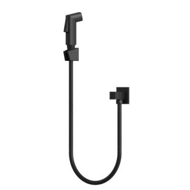 Imagem de Ducha Higiênica Completa Quadrado Preto Fosco 1739 - REAL, Preto