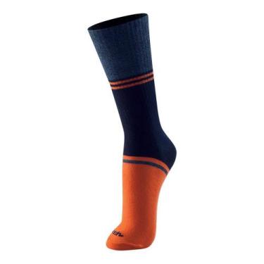 Imagem de Meia Esportiva Cano Longo Mash Masculina Algodão, Azul marinho