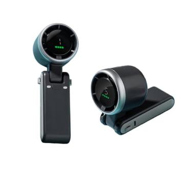 Imagem de Tangxi Ventilador Turbo Portátil Portátil, Mini Ventilador Dobrável Com Tecnologia Air Turbo, Operado por Bateria, 5 Velocidades, Ventilador Pessoal Com Display Digital e Cordão (Cinza Escuro)