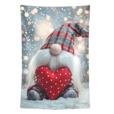 Imagem de STAYTOP Tapeçaria de parede de gnomo fofo para decoração de casa, decoração de dormitório, sala de estar, quarto, tapete de parede (80 × 60 pol)