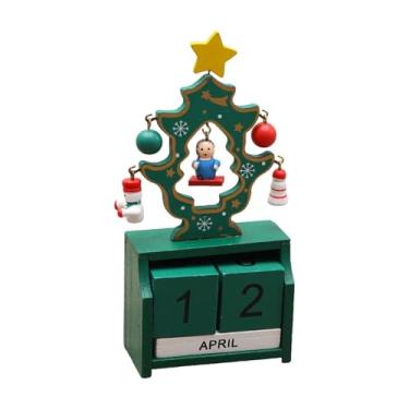 Imagem de predolo Calendário de Contagem Regressiva de Natal para Mesa, Calendário Perpétuo, Estilo Rústico com Blocos Numéricos para Escritório e Sala de Estar, Style D