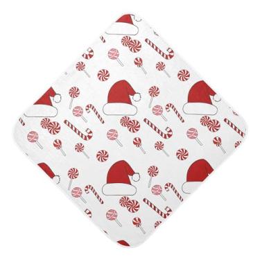 Imagem de Burbuja Toalha de banho para bebês com chapéu de bengala doce - Toalha com capuz de musselina macia e absorvente para recém-nascidos e bebês, 76 x 76 cm