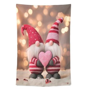 Imagem de STAYTOP Tapeçaria de parede de gnomo fofo para decoração de casa, decoração de dormitório, sala de estar, quarto, tapete de parede (90 × 60 pol)