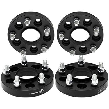 Imagem de VLAOSCHI Espaçadores de roda Hubcentric 5x100 preto forjado 1 polegada com pinos de 12 x 1,5 furo de cubo de 54,1 mm compatível com Toyota 5 Lug para Corolla 2003-2022 | 1983-1991 Camry | 2003-2019