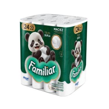 Imagem de Papel Higiênico Familiar Folha Dupla 30m 24 Rolos