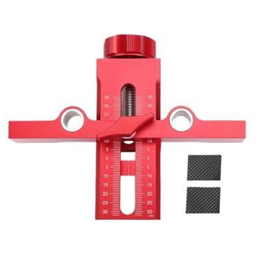 Imagem de Generic Gabarito de Montagem de Porta de Gabinete, Comprimento Ajustável de Liga de Alumínio, Ferramenta de Instalação de Dobradiça de Furo Duplo 3 Em 1, Com Dispositivo de Rebote de 10