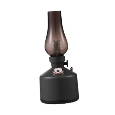 Imagem de Bothyi Umidificador Vintage em Formato de Lâmpada a óleo com Difusor de Luz Noturna, Silencioso E Criativo, Estilo Retrô Clássico para Sala de Estar E Escrit, Cinza