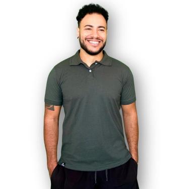 Imagem de Camisa Polo Piquet Squirrel Casual Masculina - VERDE MILITAR-Masculino