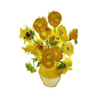 Imagem de Pintura Em Tela De Paisagem Do Mar Com Flores De Íris E Céu Estrelado 