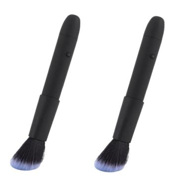 Imagem de Pincel de maquiagem elétrico, 2 peças de pincel de maquiagem vibratório de 10 engrenagens, pincel de base recarregável para destaque de contorno, pincel portátil multifuncional solto em pó para