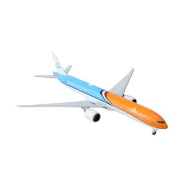 Imagem de GeminiJets Boeing 777-300ER Commercial Aircraft KLM Royal Dutch Airlines (PH-BVA) Orange and Blue 1/400 Diecast Model Airplane