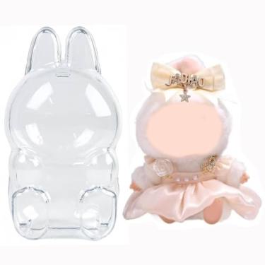Imagem de IMMER LIEBEN Protective Case with Adorable Puffy Dress HD Transparent Case Thickened Material Protector Against Drops and Dust Waterproof While Maintaining Crystal-Clear Clarity, Sitting (No Doll)