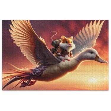 Imagem de Quebra-cabeça engraçado dragão pato para adultos 500 peças arte decoração arte quebra-cabeça engraçado