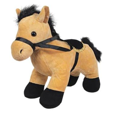 Imagem de Cavalo De Pelúcia Com Sela Bicho Fazendinha 30Cms (Bege)