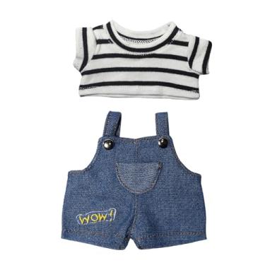Imagem de Roupas de boneca de 17 cm, conjunto de saia de vestido de 17 cm, camiseta colorida com macacão ou saia, roupa acessórios de boneca fofos de alta qualidade na moda (não boneca) (estilo A)