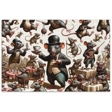 Imagem de Quebra-cabeça engraçado de animais adultos com 500 peças de arte de paisagem floral engraçado