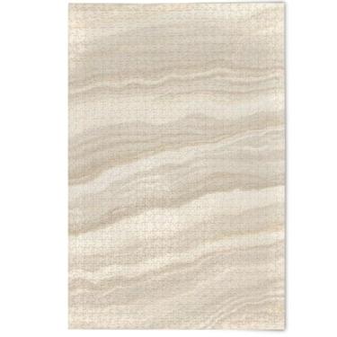 Imagem de Quebra-cabeça 500 peças arte para adultos pintura de jogos família textura mármore bege listras creme listras legais grandes quebra-cabeças presentes de festa elefante branco, 500 peças, 52 x 37,8 cm