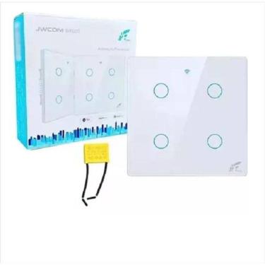 Imagem de Interruptor Touch Wi-Fi E Rf Jwcom 4 Botões 4X4 Branco - G6