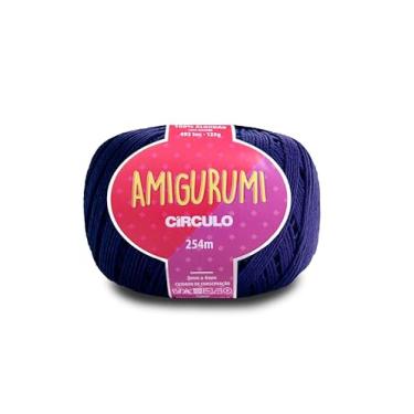Imagem de Linha Fio Amigurumi Círculo 125g 254m 100 Algodão Mercerizado Crochê Tricô Artesanato Colorido (2856 - ANIL-PROFUNDO)