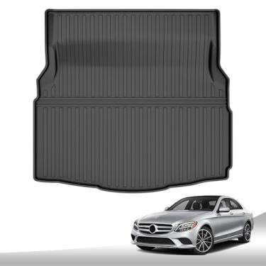 Imagem de AOMSAZTO Tapete de carga compatível com Mercedes-Benz C Class/C 300 4MATIC Sedan 2015-2021: TPE Proteção para todos os climas, forro de porta-malas para Mercedes Benz AMG C 63 C300