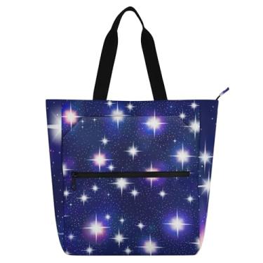 Imagem de GAIGEO Bolsas de trabalho femininas azul marinho estrelas, lona, faculdade, escola, bolsas, professores, livros, amantes