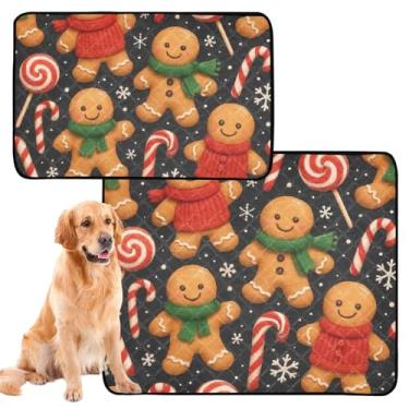 Imagem de Almofadas de xixi laváveis para cães, tapete reutilizável para gatos de estimação, fofo pão de gengibre masculino, doce, filhote de cachorro, tapete absorvente impermeável, cercadinho para cães, médio
