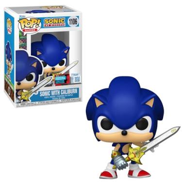 Imagem de Funko Pop! Games Sonic with Caliburn Vinyl Figure, 2025 Fall Convention Limited Edition, 3.8 inches