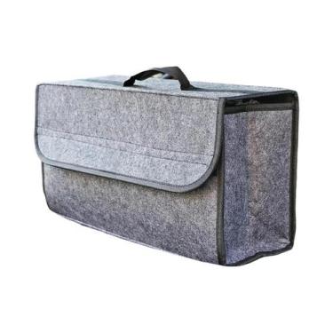 Imagem de Organizador De Porta-Malas Antiderrapante Cinza Em Feltro Macio Com Mú
